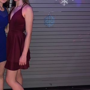 Burgundy skater dress! Worn twice